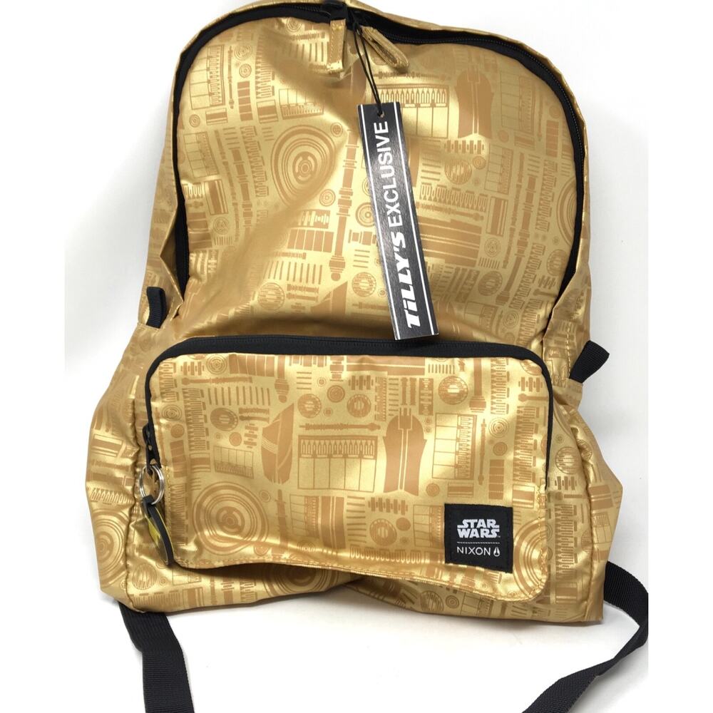 NWT Nixon X Star Wars Tillys Gold Book Bag Backpack 100% Polyester C2701SW - Picture 2 of 4